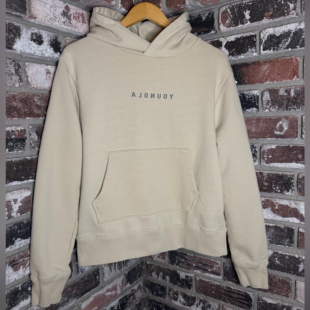YoungLA Men's Revolve Mirrored Beige Thick Hoodie